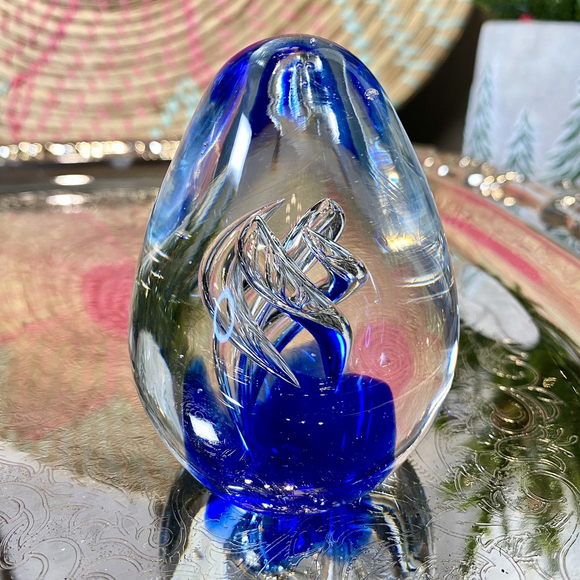 Handmade Other - Dynasty Gallery Heirloom Collectibles Handblown Blue Art Glass Paperweight